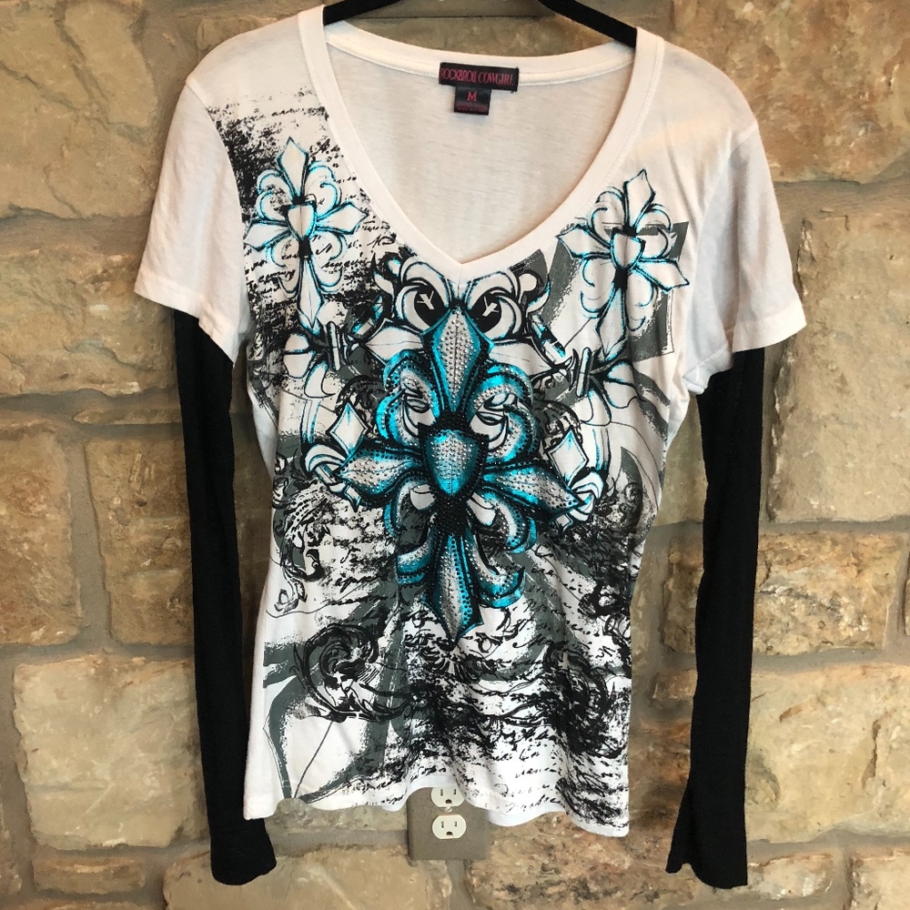Rock&Roll Cowgirl long sleeve Tshirt